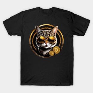 Sunglasses Bitcoin Cat T-Shirt